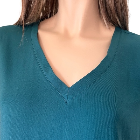 Cloth & Stone Top Shirt Tee Tank 100% Rayon Short Sleeve Hi-Low Rounded Hem - Picture 3 of 12